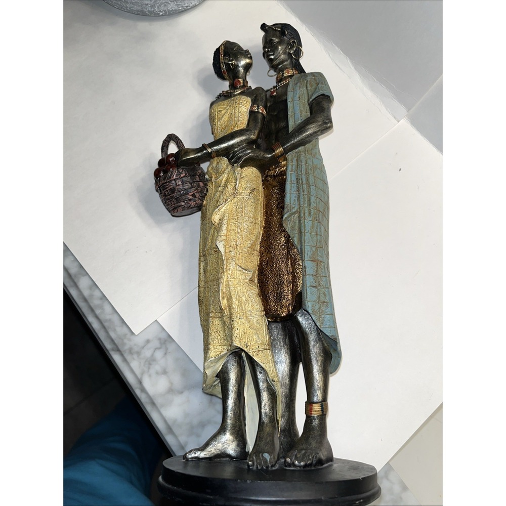 African Man And Women Statue Pre Owned - Picture 5 of 7